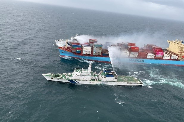 Fire-fighting & Boundary Cooling  of MV Frankfurt